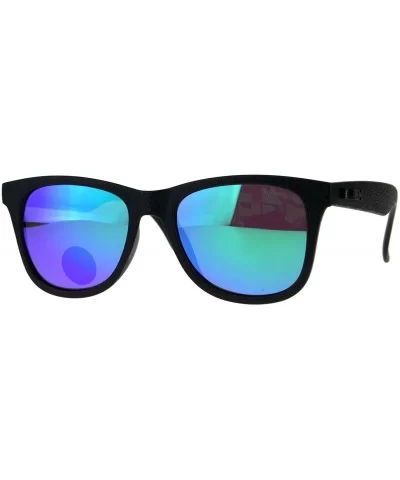 Polarized Premium Kush Color Mirror Horn Rim Hipster Gangster Sunglasses - Teal - CT18DI99GCZ $10.49 Rectangular