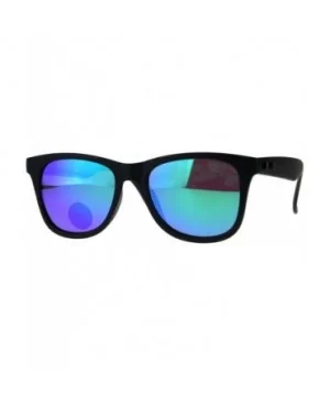 Polarized Premium Kush Color Mirror Horn Rim Hipster Gangster Sunglasses - Teal - CT18DI99GCZ $10.49 Rectangular