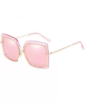 Metal Inner Sunglasses Retro Transparent Eyewear Goggles UV400 Beach Eyewear - Pink - CM18CGOECIH $13.70 Goggle