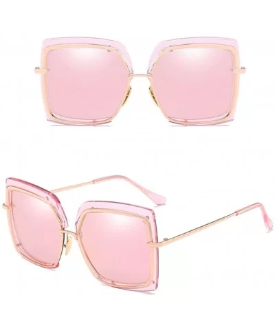 Metal Inner Sunglasses Retro Transparent Eyewear Goggles UV400 Beach Eyewear - Pink - CM18CGOECIH $13.70 Goggle