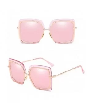 Metal Inner Sunglasses Retro Transparent Eyewear Goggles UV400 Beach Eyewear - Pink - CM18CGOECIH $13.70 Goggle