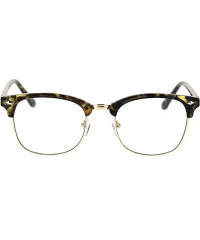 Mens Classic Horned Half Rim Hipster Nerdy Retro Eye Glasses - Tortoise - CM192RTN05Z $9.15 Rectangular