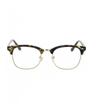 Mens Classic Horned Half Rim Hipster Nerdy Retro Eye Glasses - Tortoise - CM192RTN05Z $9.15 Rectangular