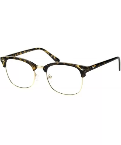 Mens Classic Horned Half Rim Hipster Nerdy Retro Eye Glasses - Tortoise - CM192RTN05Z $9.15 Rectangular