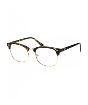 Mens Classic Horned Half Rim Hipster Nerdy Retro Eye Glasses - Tortoise - CM192RTN05Z $9.15 Rectangular