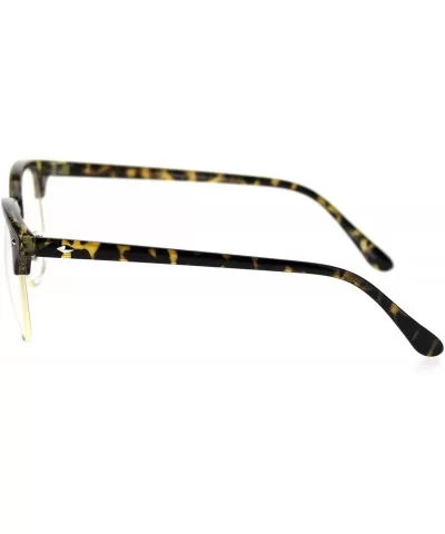 Mens Classic Horned Half Rim Hipster Nerdy Retro Eye Glasses - Tortoise - CM192RTN05Z $9.15 Rectangular