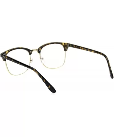 Mens Classic Horned Half Rim Hipster Nerdy Retro Eye Glasses - Tortoise - CM192RTN05Z $9.15 Rectangular