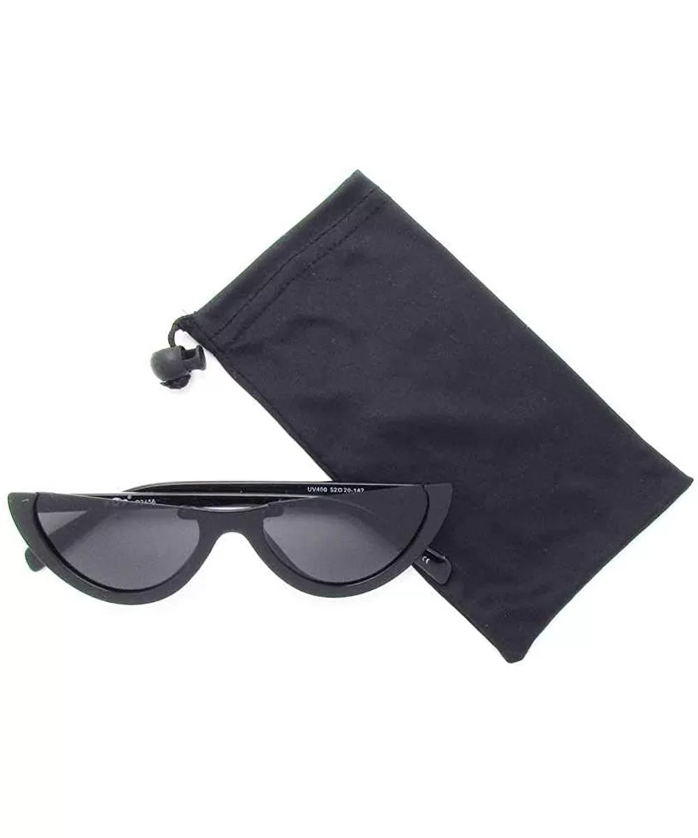 Half Frame Cat Eye Sunglasses P2456 - Black Smoke Lens - CA18QL6AR8W $7.83 Cat Eye