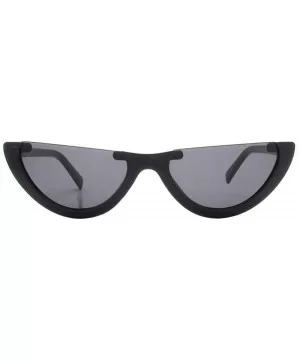 Half Frame Cat Eye Sunglasses P2456 - Black Smoke Lens - CA18QL6AR8W $7.83 Cat Eye