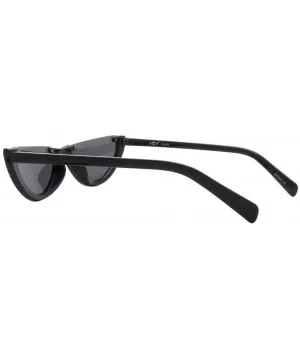 Half Frame Cat Eye Sunglasses P2456 - Black Smoke Lens - CA18QL6AR8W $7.83 Cat Eye