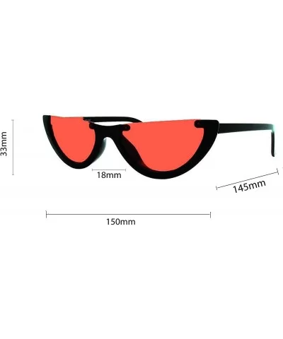 Half Frame Cat Eye Sunglasses P2456 - Black Smoke Lens - CA18QL6AR8W $7.83 Cat Eye