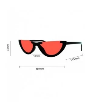 Half Frame Cat Eye Sunglasses P2456 - Black Smoke Lens - CA18QL6AR8W $7.83 Cat Eye