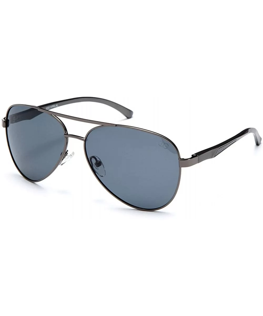 Unisex Premium Brushed Aluminum Aviator Polarized Lenses - Gunmetal - C711WYXETZP $21.58 Aviator