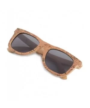 Cork Sticker Bamboo Polarized Sunglasses Eyewear With Bamboo Case - Bamboo - CV183YHG22I $17.65 Wayfarer