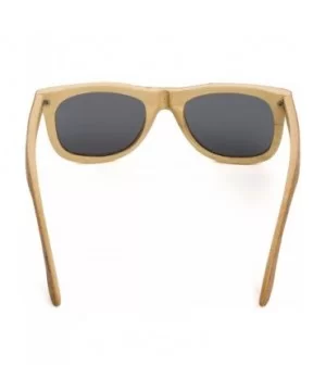 Cork Sticker Bamboo Polarized Sunglasses Eyewear With Bamboo Case - Bamboo - CV183YHG22I $17.65 Wayfarer