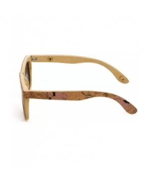 Cork Sticker Bamboo Polarized Sunglasses Eyewear With Bamboo Case - Bamboo - CV183YHG22I $17.65 Wayfarer