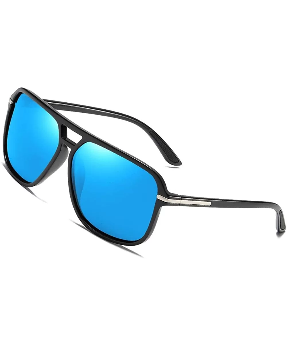 Polarized Sunglasses for Men Aviator Driving Women Mens Sunglasses Rectangular Vintage Sun Glasses - CP18S2ULOKR $14.51 Round