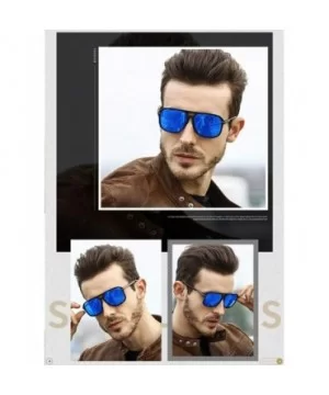 Polarized Sunglasses for Men Aviator Driving Women Mens Sunglasses Rectangular Vintage Sun Glasses - CP18S2ULOKR $14.51 Round