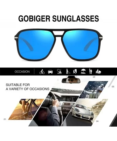 Polarized Sunglasses for Men Aviator Driving Women Mens Sunglasses Rectangular Vintage Sun Glasses - CP18S2ULOKR $14.51 Round