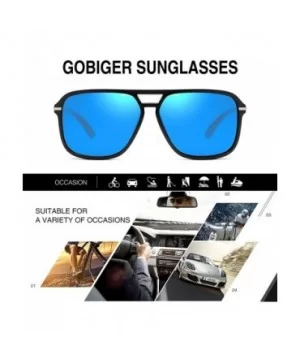 Polarized Sunglasses for Men Aviator Driving Women Mens Sunglasses Rectangular Vintage Sun Glasses - CP18S2ULOKR $14.51 Round