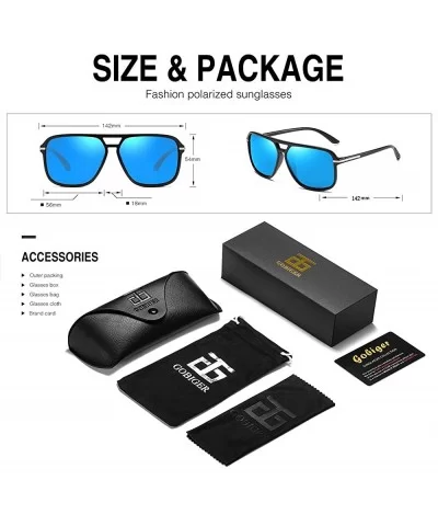 Polarized Sunglasses for Men Aviator Driving Women Mens Sunglasses Rectangular Vintage Sun Glasses - CP18S2ULOKR $14.51 Round