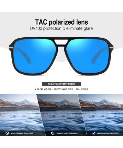 Polarized Sunglasses for Men Aviator Driving Women Mens Sunglasses Rectangular Vintage Sun Glasses - CP18S2ULOKR $14.51 Round