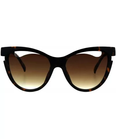 Womens Designer Style Sunglasses Unique Cutout Butterfly Frame UV 400 - Tortoise (Brown) - C518KL8393M $5.88 Oversized