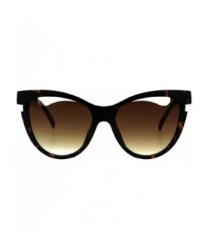 Womens Designer Style Sunglasses Unique Cutout Butterfly Frame UV 400 - Tortoise (Brown) - C518KL8393M $5.88 Oversized