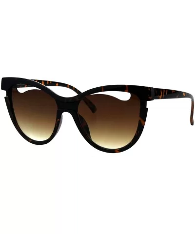 Womens Designer Style Sunglasses Unique Cutout Butterfly Frame UV 400 - Tortoise (Brown) - C518KL8393M $5.88 Oversized