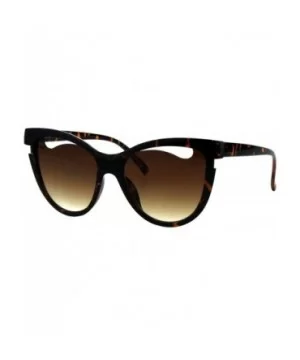 Womens Designer Style Sunglasses Unique Cutout Butterfly Frame UV 400 - Tortoise (Brown) - C518KL8393M $5.88 Oversized