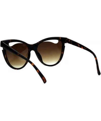 Womens Designer Style Sunglasses Unique Cutout Butterfly Frame UV 400 - Tortoise (Brown) - C518KL8393M $5.88 Oversized