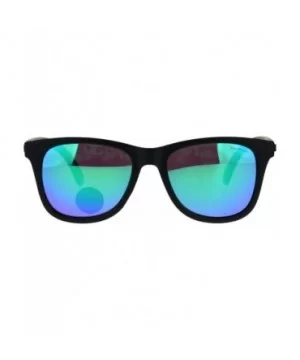 Polarized Premium Kush Color Mirror Horn Rim Hipster Gangster Sunglasses - Teal - CT18DI99GCZ $10.49 Rectangular