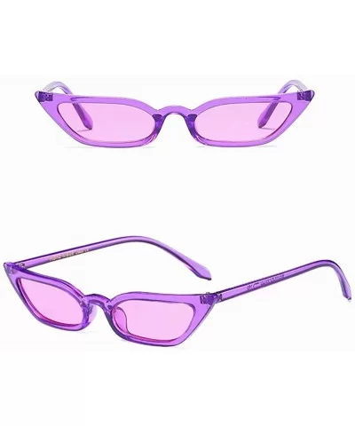 Women Vintage Cat Eye Sunglasses Retro Small Frame UV400 Eyewear Fashion Ladies - Purple - C2190OL304Y $6.60 Oversized