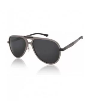 Aviator Driving Polarized Sunglasses for Men Al-Mg Metal Frame Ultra Light - Gun - C618HSU7HNH $14.77 Sport