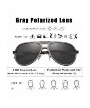 Aviator Driving Polarized Sunglasses for Men Al-Mg Metal Frame Ultra Light - Gun - C618HSU7HNH $14.77 Sport