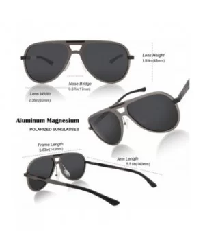 Aviator Driving Polarized Sunglasses for Men Al-Mg Metal Frame Ultra Light - Gun - C618HSU7HNH $14.77 Sport