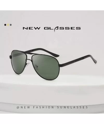 Changing Polarized Sunglasses Outdoor Driving - Black Frame Dark Green - CQ190SY48Q7 $6.58 Rectangular