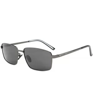 Explosive Men's Polarized Sunglasses Fashion Driving Sunglasses - Light Black C2 - CH1904YOGGM $10.27 Round