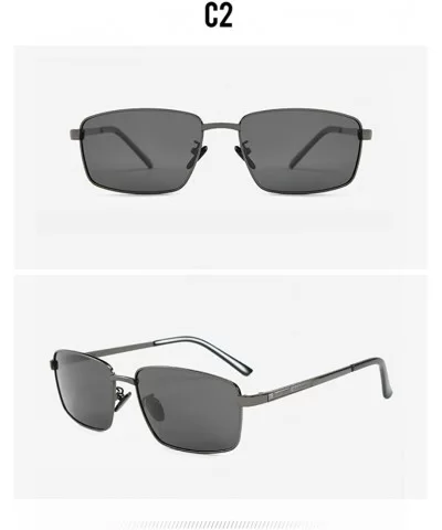 Explosive Men's Polarized Sunglasses Fashion Driving Sunglasses - Light Black C2 - CH1904YOGGM $10.27 Round