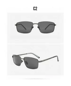 Explosive Men's Polarized Sunglasses Fashion Driving Sunglasses - Light Black C2 - CH1904YOGGM $10.27 Round