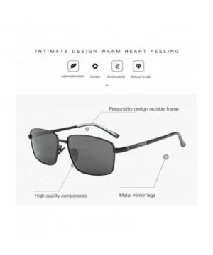 Explosive Men's Polarized Sunglasses Fashion Driving Sunglasses - Light Black C2 - CH1904YOGGM $10.27 Round