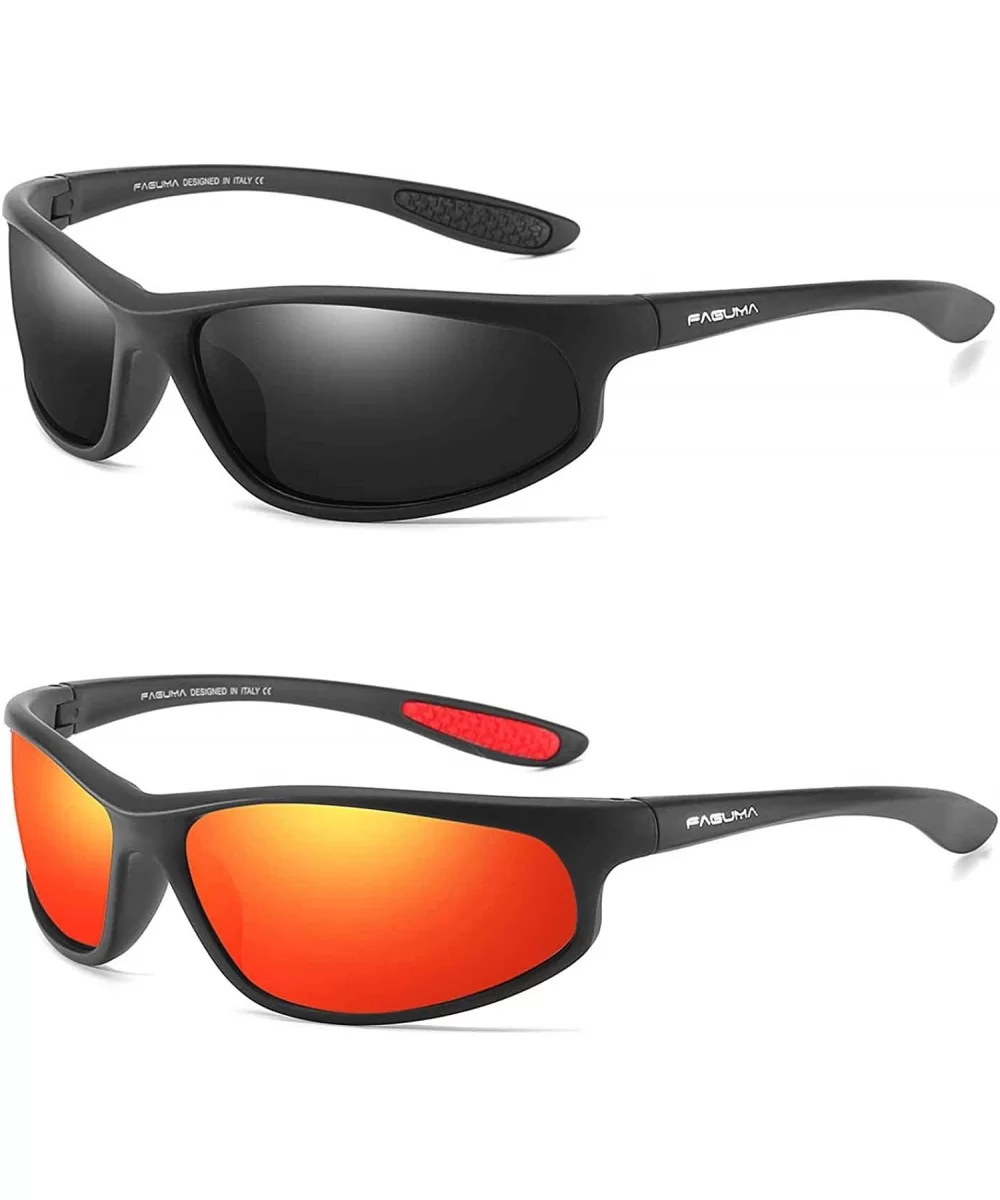 Polarized Sports Sunglasses For Men Cycling Driving Fishing 100% UV Protection - CE18ZTRNTTX $20.28 Sport