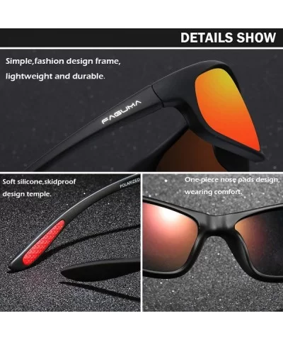 Polarized Sports Sunglasses For Men Cycling Driving Fishing 100% UV Protection - CE18ZTRNTTX $20.28 Sport