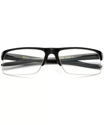 Newbee Fashion-"Rivera" Half Frame Spring Temple Reading Glasses - Black - CY127DQ4NW1 $7.89 Oversized