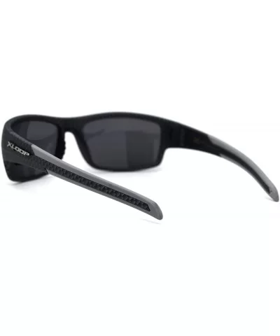 Polarized Carbon Fiber Print 90s Rectangle Warp Sport Sunglasses - Grey Accent - CI197EDTZTK $12.05 Sport