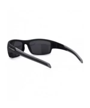 Polarized Carbon Fiber Print 90s Rectangle Warp Sport Sunglasses - Grey Accent - CI197EDTZTK $12.05 Sport