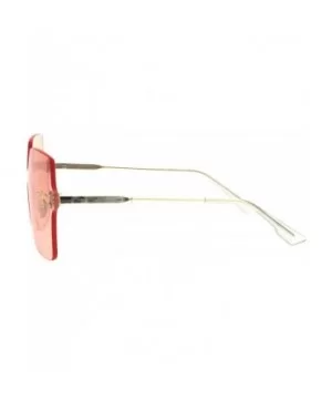 Womens Futuristic Rectangular Shield Rimless Sunglasses - Light Pink - C718QI4RA2D $9.53 Oversized