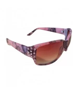 Women's Pink Camouflage Sport Hunting Fishing Sunglasses w/ Rhinestones - C911I7Q4M87 $10.01 Rectangular