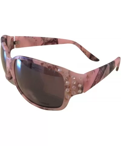 Women's Pink Camouflage Sport Hunting Fishing Sunglasses w/ Rhinestones - C911I7Q4M87 $10.01 Rectangular