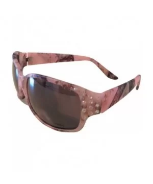 Women's Pink Camouflage Sport Hunting Fishing Sunglasses w/ Rhinestones - C911I7Q4M87 $10.01 Rectangular